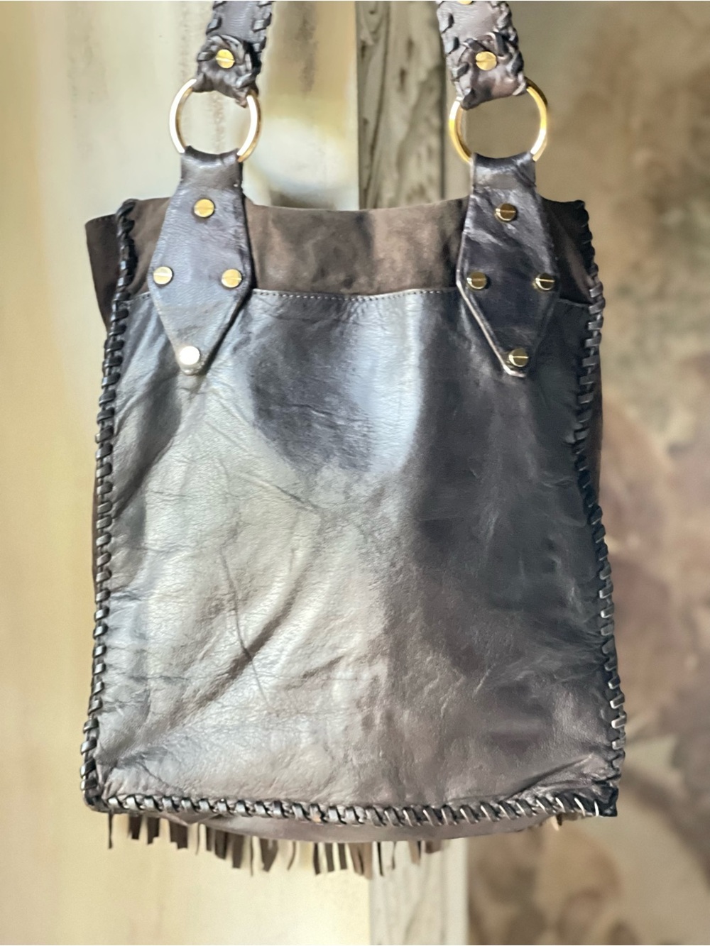 Tory Burch Chocolate Brown Suede Fringe Crossbody Bag - Picture 3 of 11